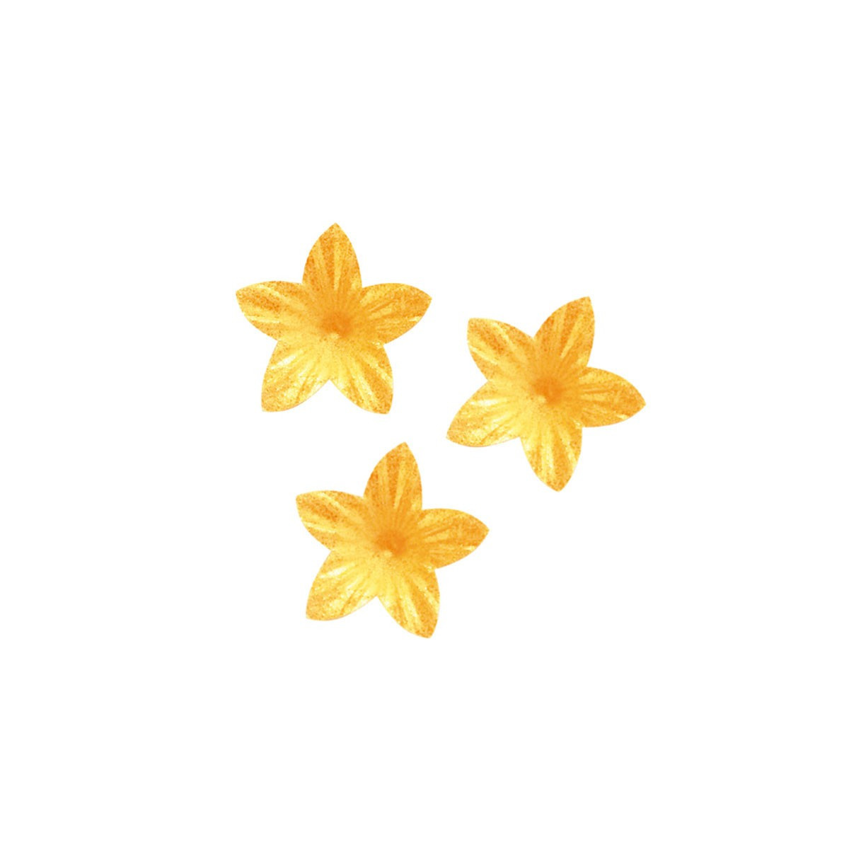 Flores de oblea comestíveis na cor amarela