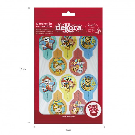 Blister 20 dekorapin oblea patrulha canina 6 5x4cm