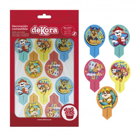 Blister 20 dekorapin oblea patrulha canina 6 5x4cm