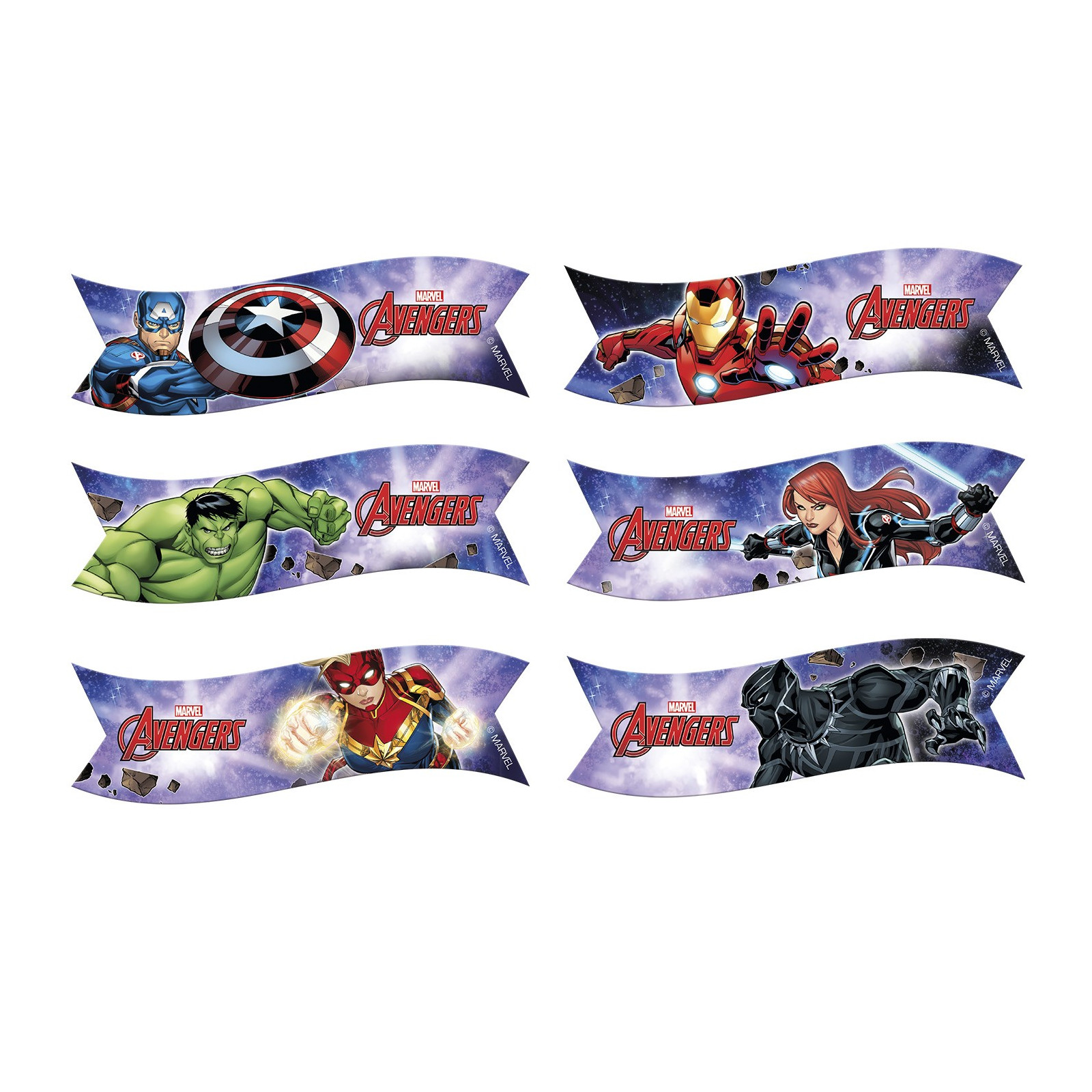 Blister 6 bandeira oblea vingadores