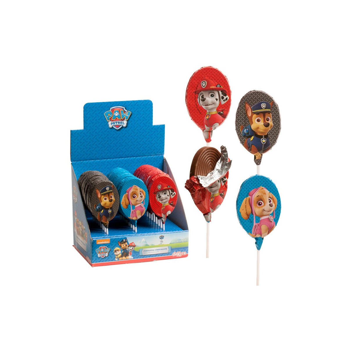 Piruleta de chocolate patrulha canina