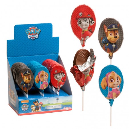 Pirulitos de chocolate paw patrol 30 gr