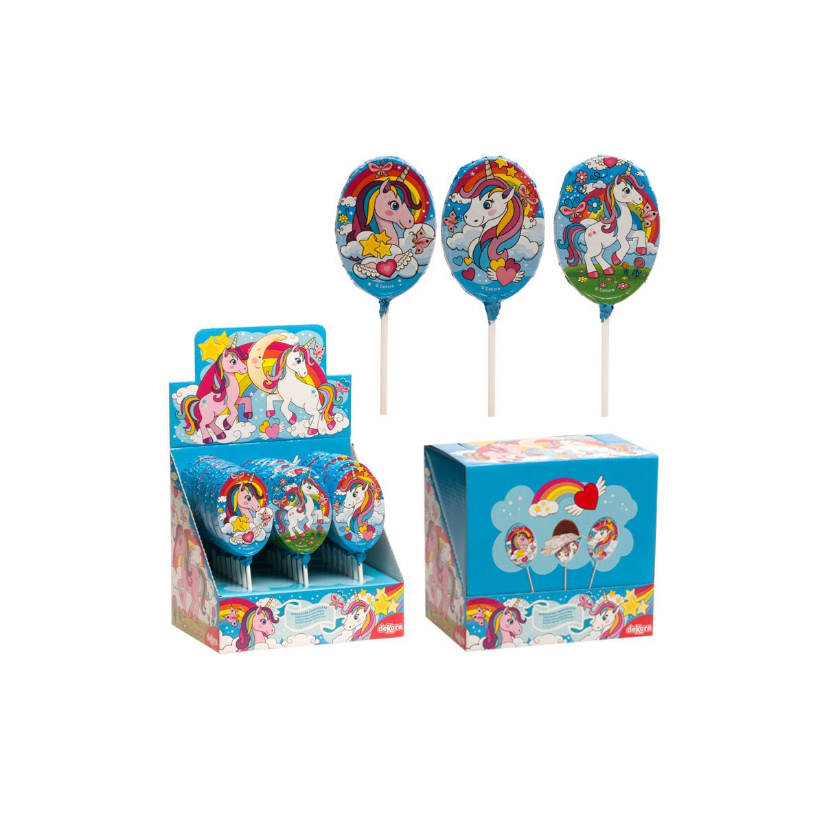 Piruleta de chocolate unicórnio 30 g