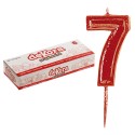Vela de Aniversário Número 7 em Vermelho