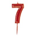 Vela de Aniversário Número 7 em Vermelho
