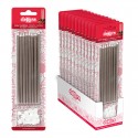 Blister 16 velas metálicas cor prata 13cm