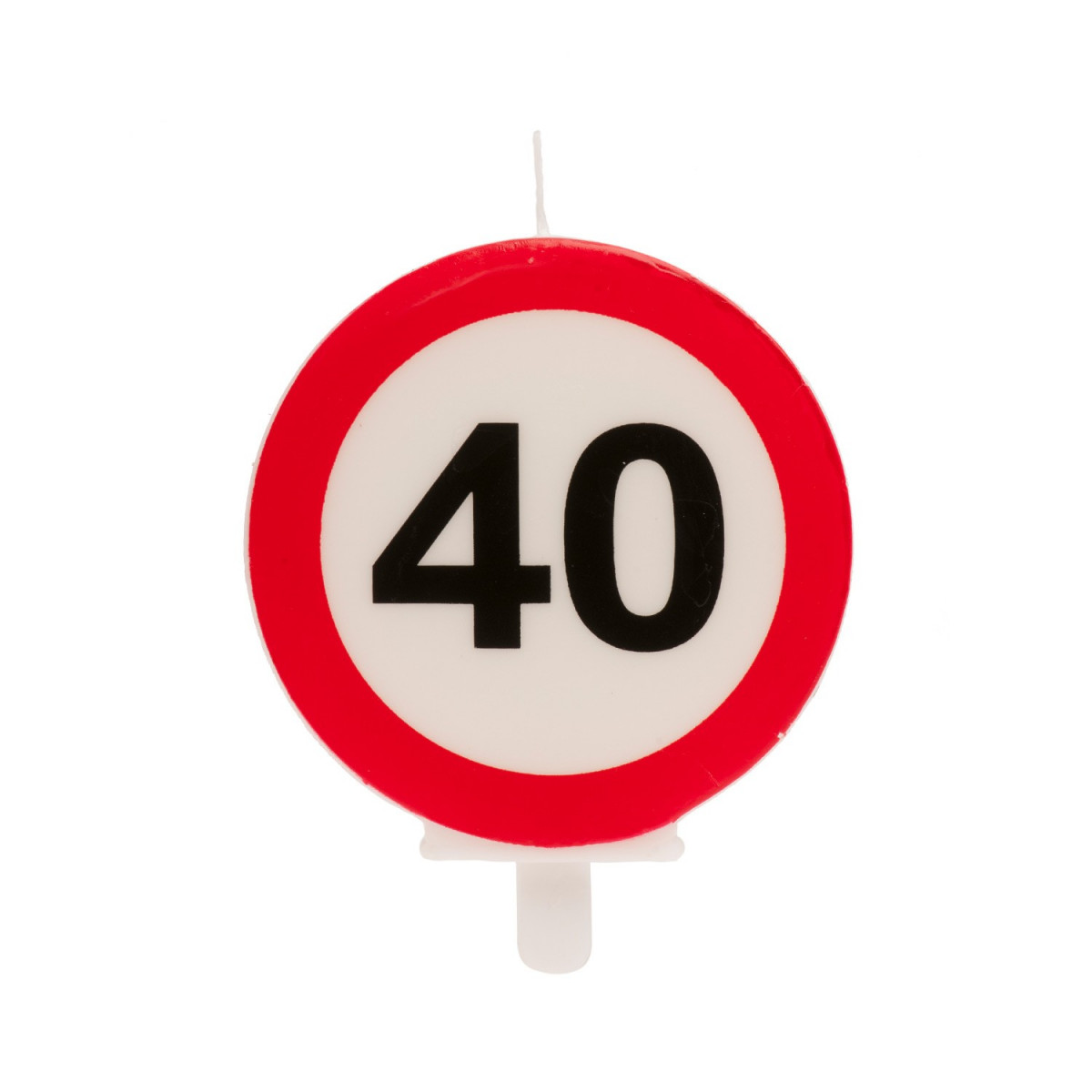Vela de aniversário de 40 anos sinal proibido 6 3cm