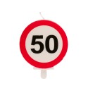 Vela de aniversário de 50 anos sinal proibido 6 3cm