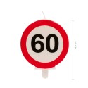 Vela de aniversário de 60 anos sinal proibido 6 3cm