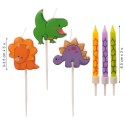 Velas de aniversário de dinossauro 2D - Conjunto de velas para crianças