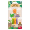 Velas de aniversário de dinossauro 2D - Conjunto de velas para crianças