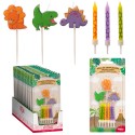 Velas de aniversário de dinossauro 2D - Conjunto de velas para crianças