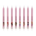 Blister 8 velas palito princesas 9cm