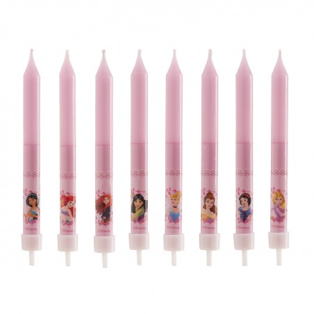 Blister 8 velas palito princesas 9cm