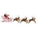 Figura de Papai Noel em Trenó com Renas para Decoração de Bolo de Natal