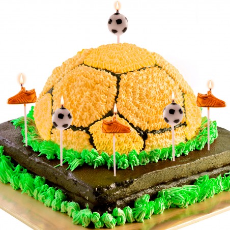 Velas Decorativas de Futebol Pack de 6 com Botas Douradas e Design Esportivo