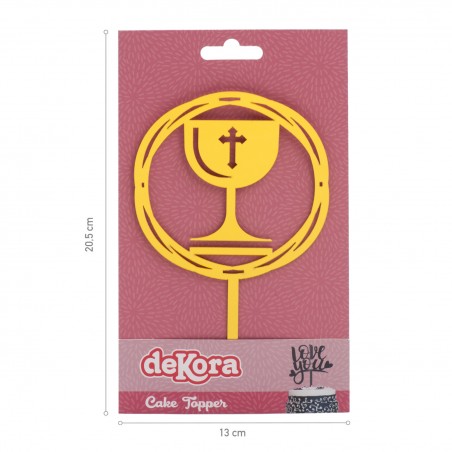 Topo de bolo cálice comunhão 16,5x9,9cm