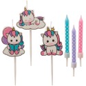 Conjunto de Velas de Aniversário Unicórnio Decoração Mágica para Bolos