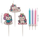 Conjunto de Velas de Aniversário Unicórnio Decoração Mágica para Bolos