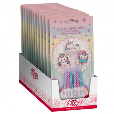 Conjunto de Velas de Aniversário Unicórnio Decoração Mágica para Bolos