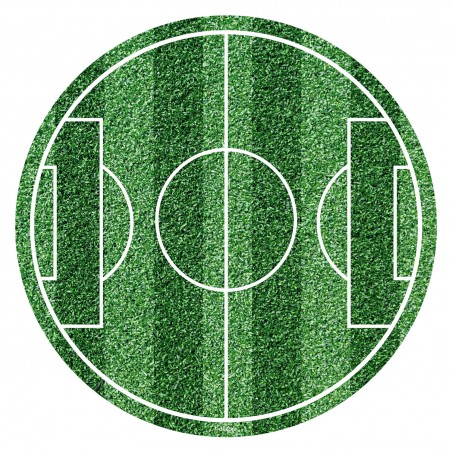 Disco Comestível sem açúcar para Bolos com Design de Campo de Futebol