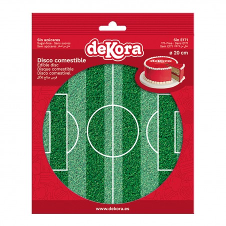 Disco Comestível sem açúcar para Bolos com Design de Campo de Futebol