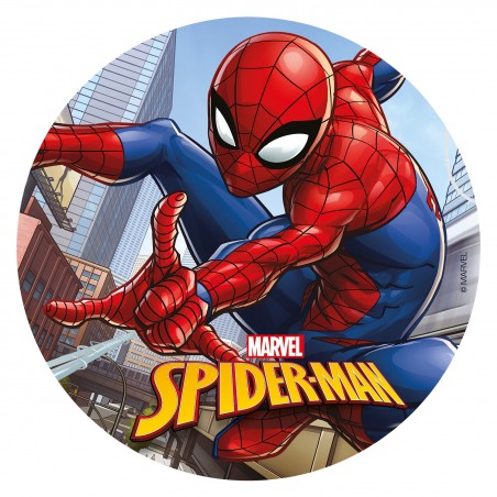 Disco de wafer de bolo homem aranha 20cm