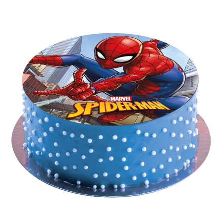 Disco de wafer de bolo homem aranha 20cm