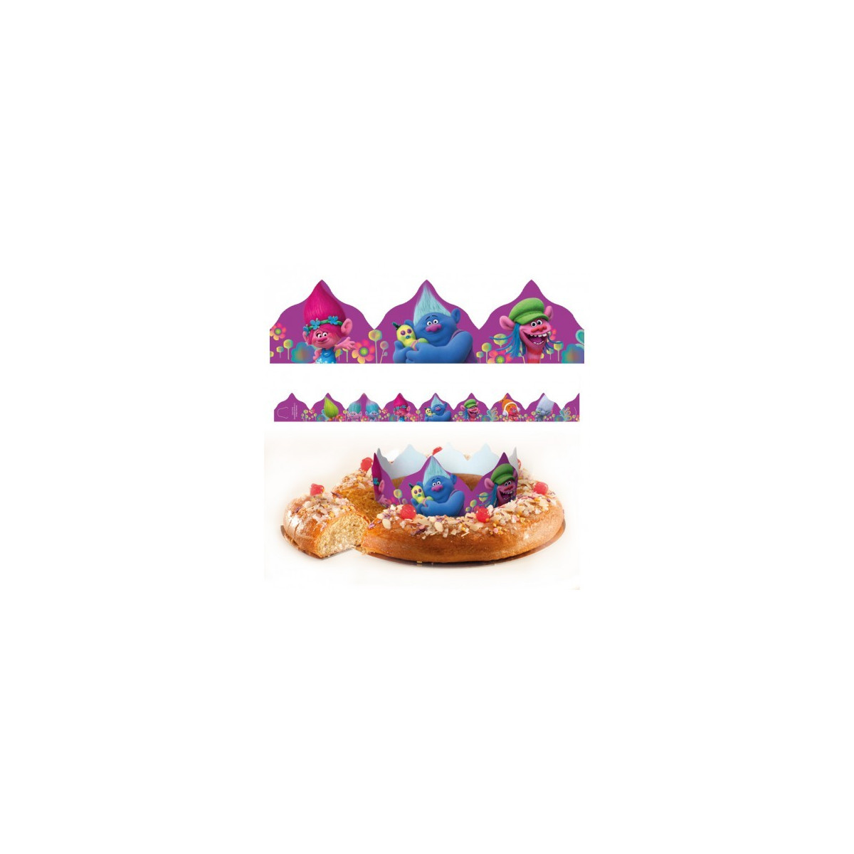 Coroa para Roscón de Reyes dos Trolls