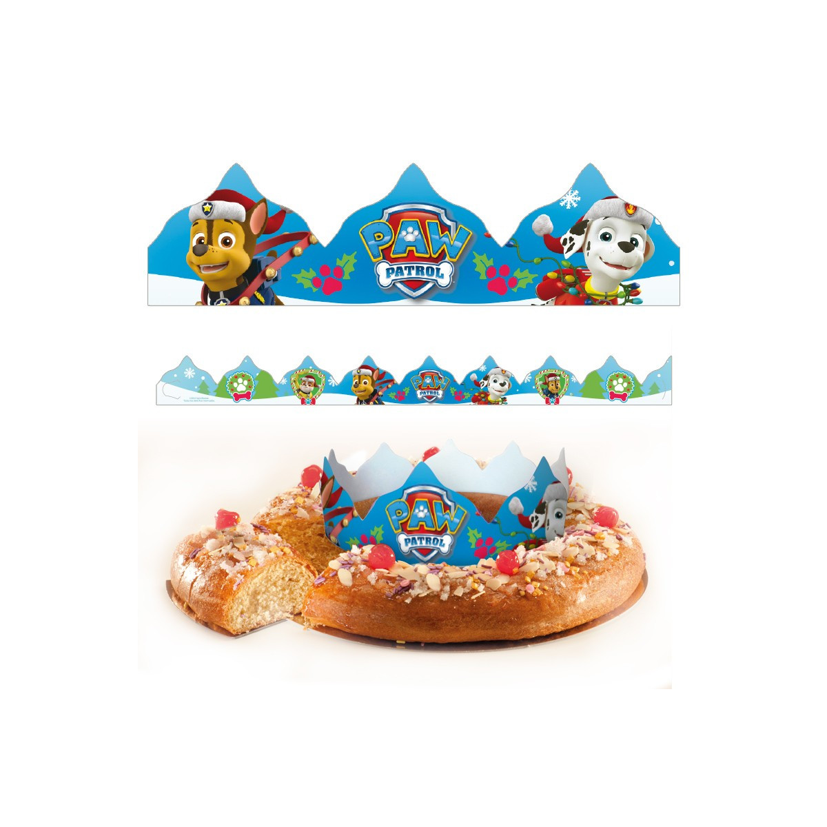 Coroa para Roscón de Reyes Patrulha Canina