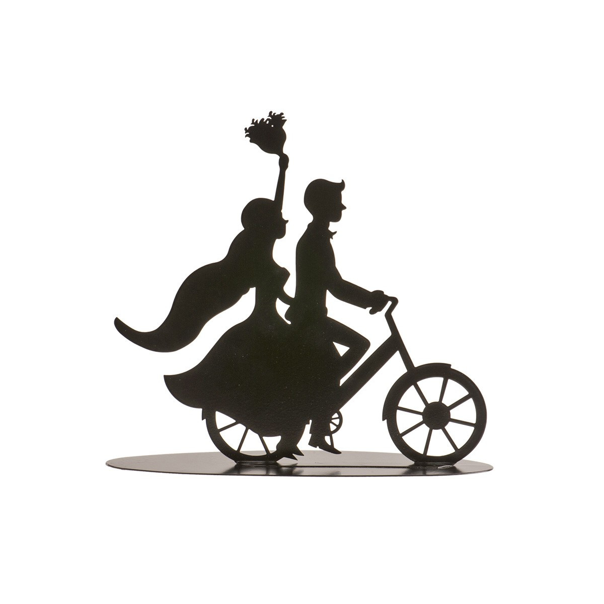 Casal casamento metal preto bicicleta 18 cm