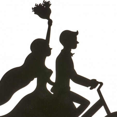 Casal casamento metal preto bicicleta 18 cm
