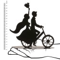 Casal casamento metal preto bicicleta 18 cm