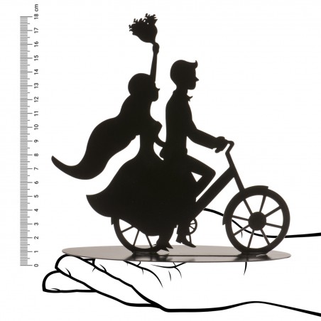 Casal casamento metal preto bicicleta 18 cm