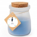 Vela de cristal personalizada aromática para comunhão de menino