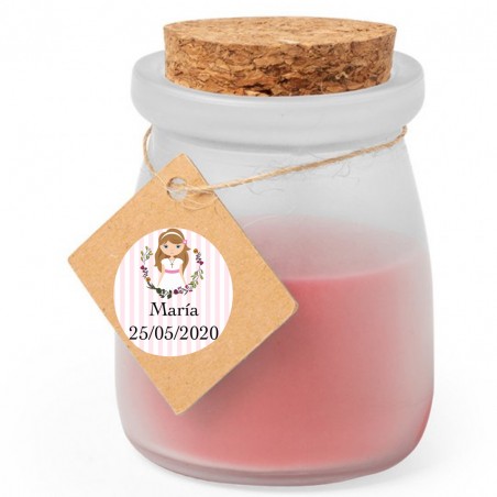 Vela aromática personalizada para comunhão menina