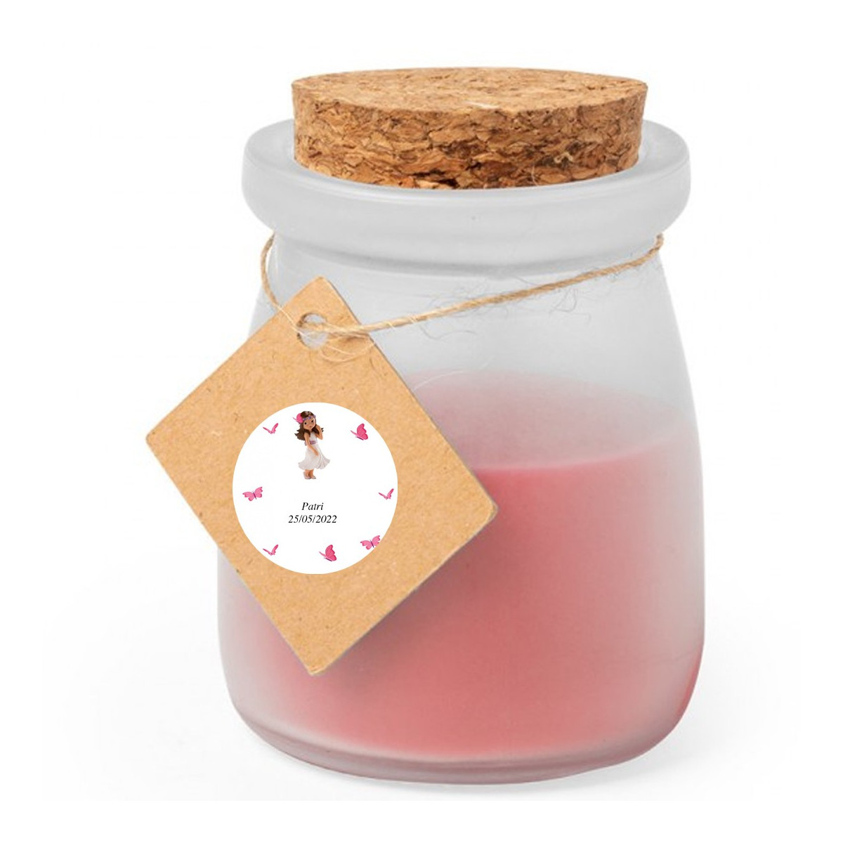 Vela de cristal aromática personalizada comunhão menina