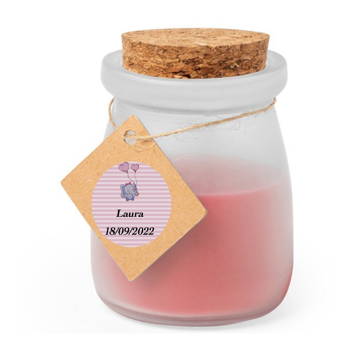 Vela aromática personalizada batizado menina
