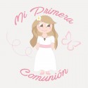 Vela aromatizada personalizada com adesivos para comunhão de menina