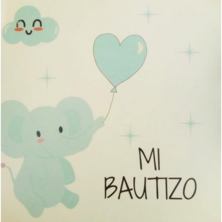Vela aromática celeste com tampa personalizada para batizado