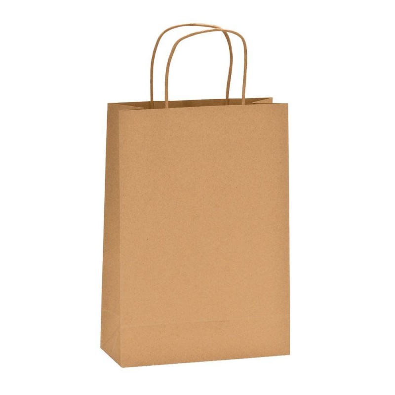 Bolsa de papel kraft com alças onduladas