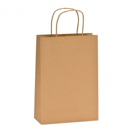 Bolsa de papel kraft com alças onduladas