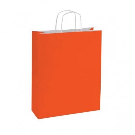 Saco kraft coral laranja com alça curly