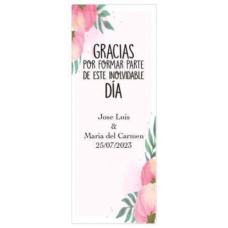 Adesivo personalizado para casamento com flores