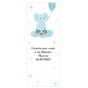 Adesivo personalizado com frase, data e nome para batizado de menino ou baby shower