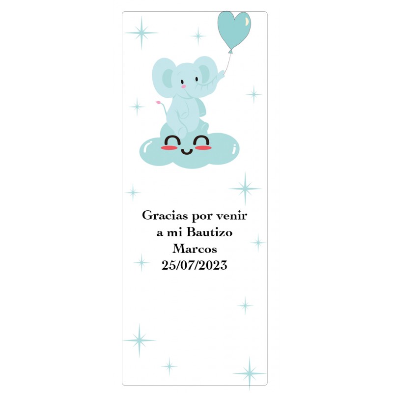 Adesivo personalizado com frase, data e nome para batizado de menino ou baby shower