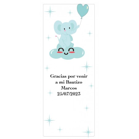 Adesivo personalizado com frase, data e nome para batizado de menino ou baby shower