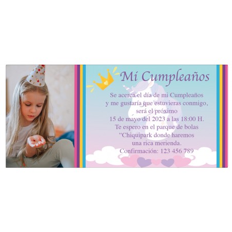 Convite de aniversário com foto