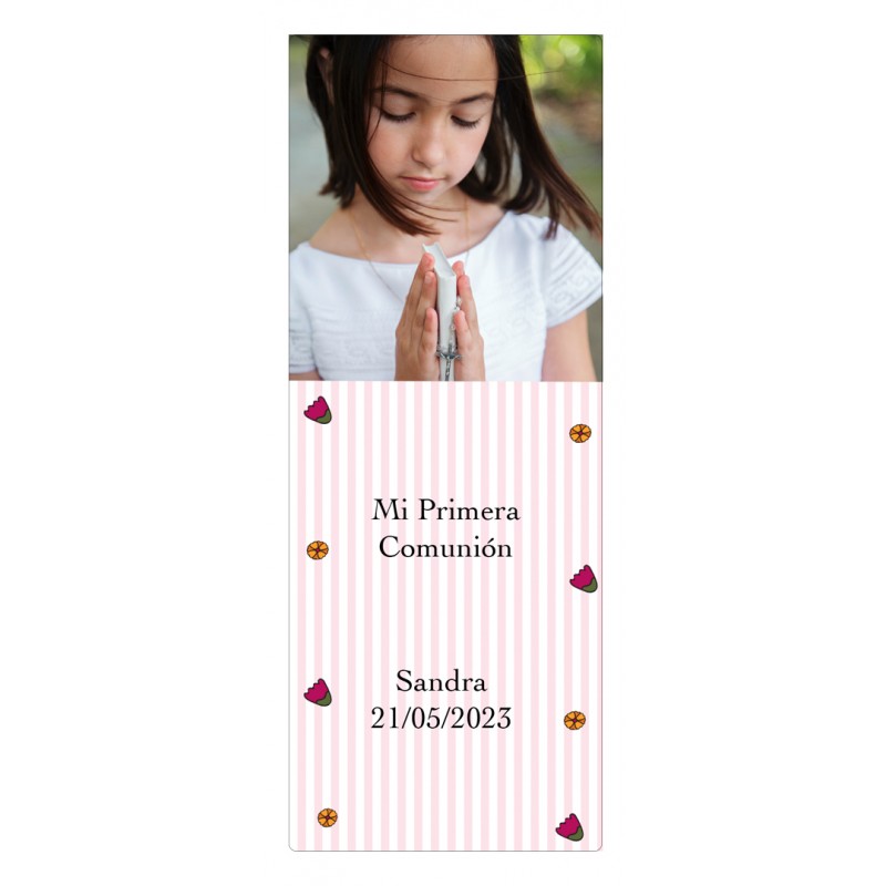 Adesivo de comunhão menina personalizado com foto