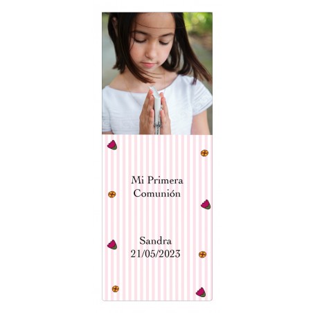 Adesivo de comunhão menina personalizado com foto